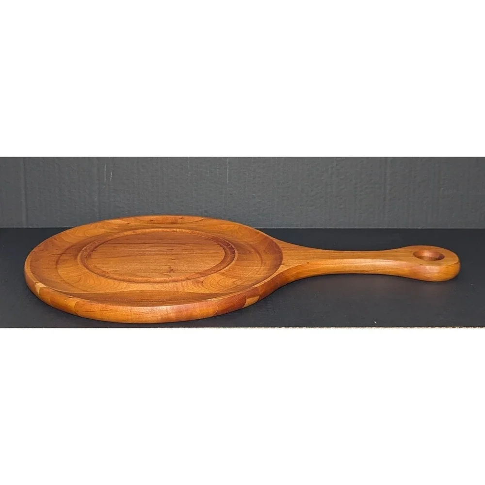 Vintage Spectra State College PA Teak Appetizer Serving Paddle/Cutting Board‎
